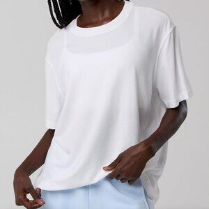 Aerie Vintage Style Oversize White Cotton Relaxed T-Shirt